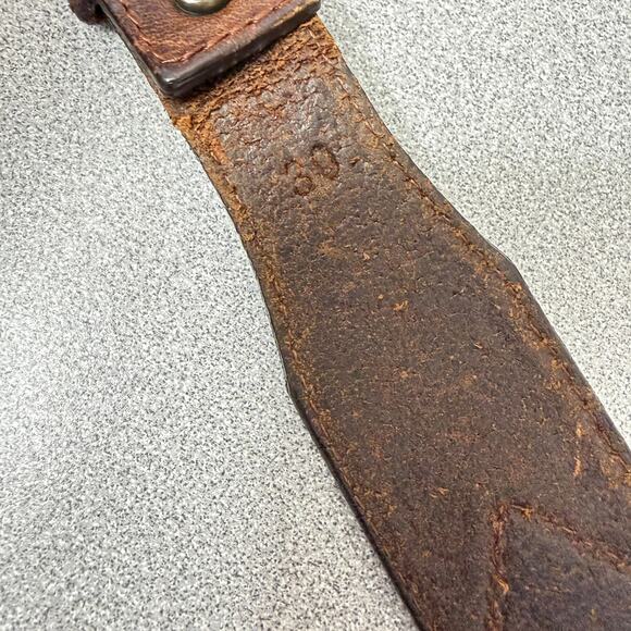 REI Beaded Leather Belt 30 Brown Colorful Stitched Western Southwest *No Buckle - Picture 9 of 11